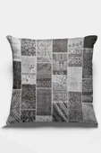 Gri Patchwork Çift Taraflı Yastık Kırlent Kılıfı KRL292 thumbnail 1