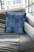 Mavi Patchwork Çift Taraflı Yastık Kırlent Kılıfı KRL297 thumbnail 2