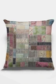 Çok Renkli Patchwork Çift Taraflı Kırlent Kılıfı KRL346 thumbnail 1