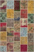 Çok Renkli Patchwork Kaymaz Tabanlı Dekoratif Halı AR129 thumbnail 2