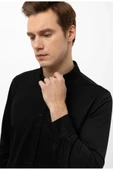 Slim Fit Armürlü Likralı Gömlek thumbnail 7