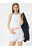 Crop Halter Yaka Üst Askılı Renk Kontrastlı thumbnail 1