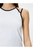 Crop Halter Yaka Üst Askılı Renk Kontrastlı thumbnail 5