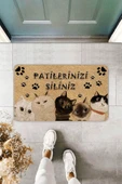 Bej Kedi Temalı Kapı Önü Paspası KP04 thumbnail 1