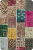 Renkli Patchwork Banyo Halısı Klozet 2'li Paspas Seti BS294 thumbnail 2