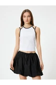 Crop Halter Yaka Üst Askılı Renk Kontrastlı thumbnail 3