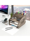 Ceviz Renk Masaüstü Organizer - Medium Hexa thumbnail 2
