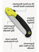 Katlanır Budama Testeresi - 18 cm Paslanmaz Çelik thumbnail 3