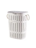Hafif Plastik Bambu Halatlı Kirli Çamaşır Sepeti, 65 L thumbnail 1