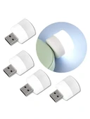 Mini LED USB Gece Işıkları, Sıcak Beyaz, 4 Adet thumbnail 1