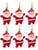Yılbaşı Çam Ağacı Süsü, Noel Baba 6'lı Set thumbnail 1