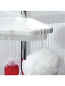 Beyaz Aluminyum Banyo Köşe Rafı thumbnail 2