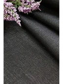 Simli Keten Runner, Siyah, 45x150 cm thumbnail 2