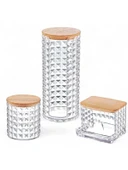 3'lü Ahşap Kapaklı Organizer Set thumbnail 2