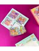 Sevimli Kız Tasarımlı 100'lü Şeffaf Sticker thumbnail 3