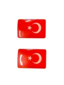 2'li 3D Türk Bayrağı Sticker Seti thumbnail 2