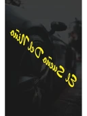 Çocuk Temalı Sarı Motor Araba Sticker, 15x2 cm thumbnail 1