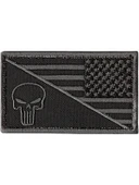 ABD Bayrağı Temalı Punisher Skull Patch, Askeri Stil Aksesuar thumbnail 1