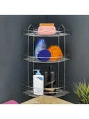 Oval Krom 3 Katlı Banyo Duş Rafı ve Organizer thumbnail 1