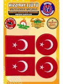 Ütü ile Yapışan Türk Bayrağı Seti, 4 Adet Aplike Patch thumbnail 1