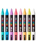 UNİ POSTER MARKÖRÜ SET PC-5M/8C SC SOFT RENK 8 Lİ thumbnail 2