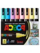UNİ POSTER MARKÖRÜ SET PC-5M/8C SC SOFT RENK 8 Lİ thumbnail 1