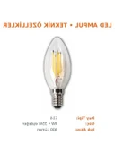 LED Rustik Mum Buji Ampul, E14 Duy, 10'lu Paket thumbnail 3