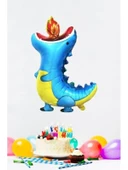 88 cm Boyutunda Mavi Ejderha Folyo Balon thumbnail 2
