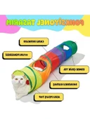 Gökkuşağı Renkli Kedi Oyun Tüneli, Katlanabilir, Polyester thumbnail 2