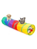 Gökkuşağı Renkli Kedi Oyun Tüneli, Katlanabilir, Polyester thumbnail 1