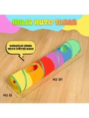 Gökkuşağı Renkli Kedi Oyun Tüneli, Katlanabilir, Polyester thumbnail 3