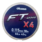 Okuma Ft-*4 Braided Line 150 mt Grey Örgü İp thumbnail 1