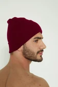 Unisex Bordo Katlamalı Bere thumbnail 3