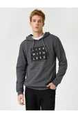 Baskılı Kapşonlu Sweatshirt thumbnail 2
