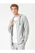 Önü Fermuarlı Sweatshirt Kapşonlu thumbnail 4