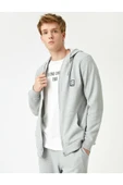 Önü Fermuarlı Sweatshirt Kapşonlu thumbnail 3