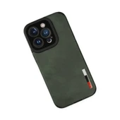 Apple İphone 14 Pro Max Kılıf Loop Deri Silikon - Yeşil thumbnail 3