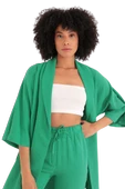 Rahat Kesim Kimono Üst-Yeşil thumbnail 2