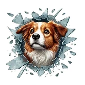 Fulcar Köpek Tasarımlı Araç Stickerı thumbnail 3