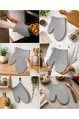 Silikon Mutfak Eldiveni Tekli – Gri thumbnail 1