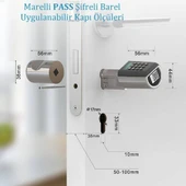 Marelli PASS şifreli ve kartlı çelik kapı kilidi kapı göbeği, silindiri thumbnail 2