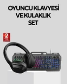 Set Işıklı Klavye Mouse + Bluetooth 5.2 Kulaklık Paketi thumbnail 1