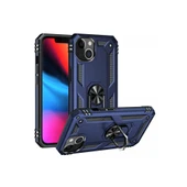 İphone 14 Plus Kılıf Sofya Yüzüklü Silikon Kapak - Lacivert thumbnail 2