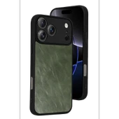 İphone 17 Pro Max Aras Deri Kapak - Yeşil thumbnail 1