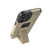 İphone 12 Pro Max Kılıf Mega Standlı Silikon - Gold thumbnail 3