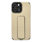 İphone 12 Pro Max Kılıf Mega Standlı Silikon - Gold thumbnail 1