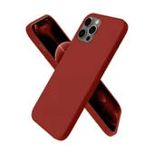 İphone 12 Pro Max Kılıf First Silikon - Bordo thumbnail 1