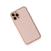 İphone 11 Pro Max Kılıf Coco Deri Silikon Kapak - Pembe thumbnail 3