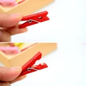 100Lü Renkli Ahşap Mandal Seti 2.5 Cm thumbnail 2