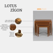 Lotus 3lü Zigon Sehpa Seti  Ahşap Mdf thumbnail 2